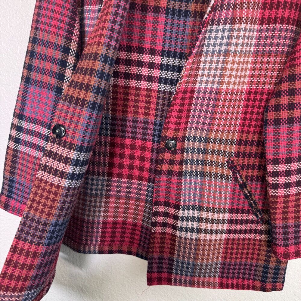 Rachel Zoe Blazer Jacket Womens Small Plaid Oversize Long Fall Autumn Academia - Picture 4 of 9